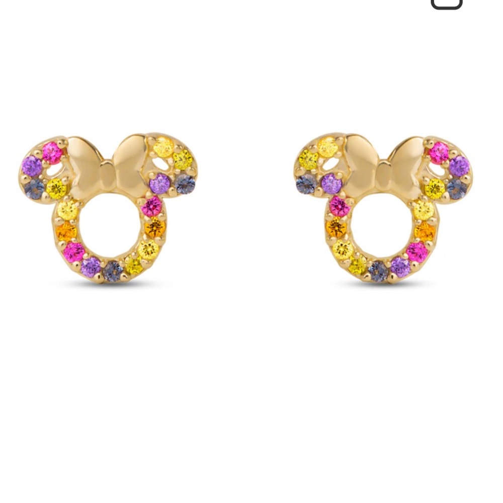 14KT Solid Gold Disney‎ Minnie Mouse Earrings Studs